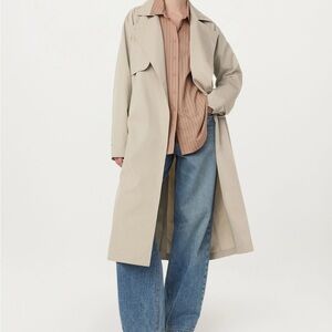 NWT Frank & Oak The Long Trench Coat in Light Beige